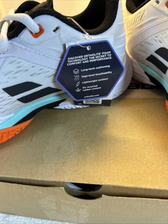 Babolat Premura 3 Lebron  White Orange Aqua Court Sneaker Men 7.5 New in Box main image 10